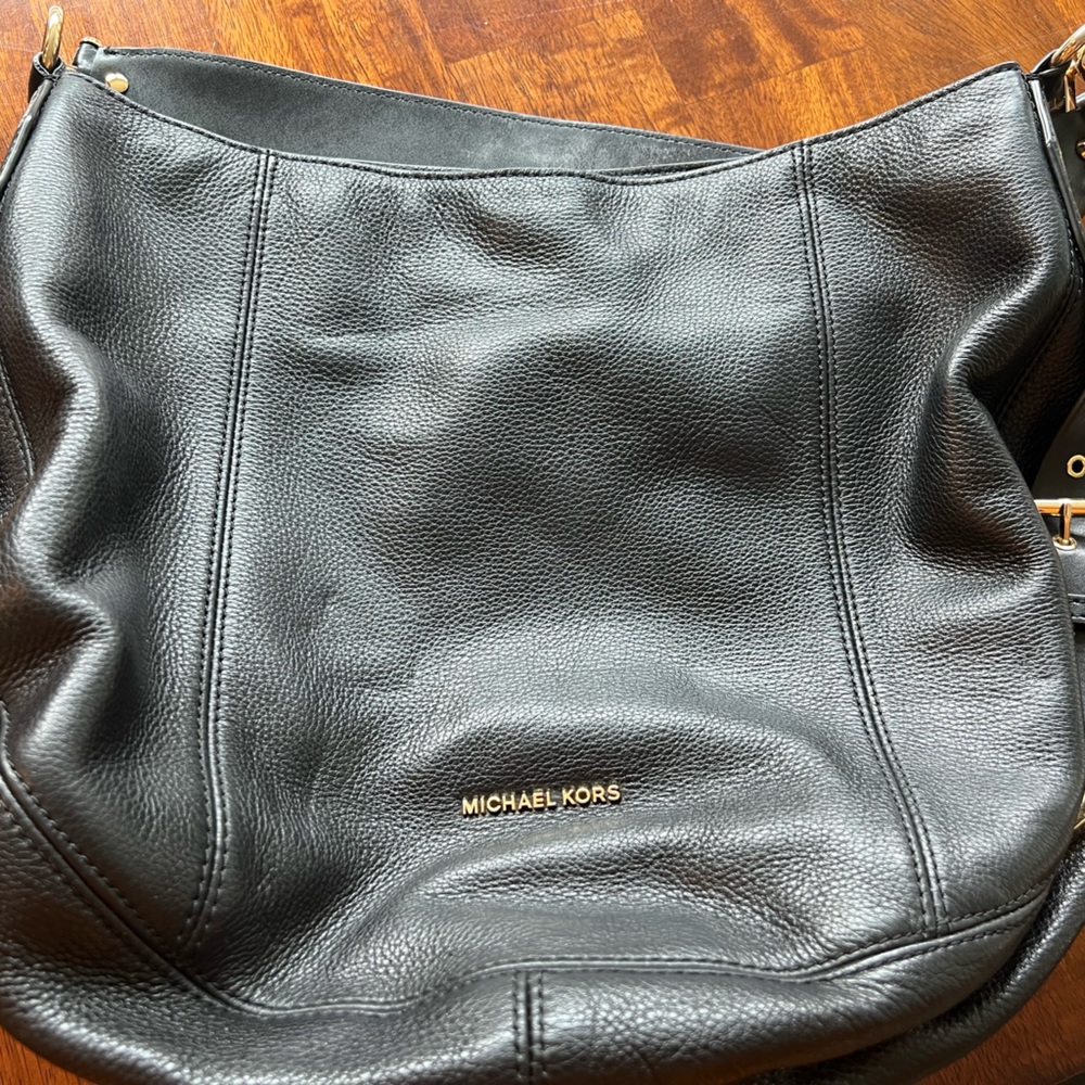 Michael Kors Pebbled Tassel Lunch Black Leather Tote